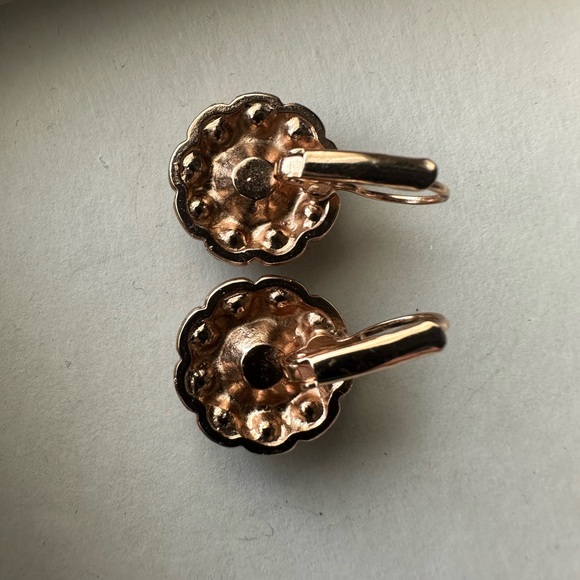 Mariana brand lever back earrings blue white stones in Rose Gold Like New - Picture 2 of 2
